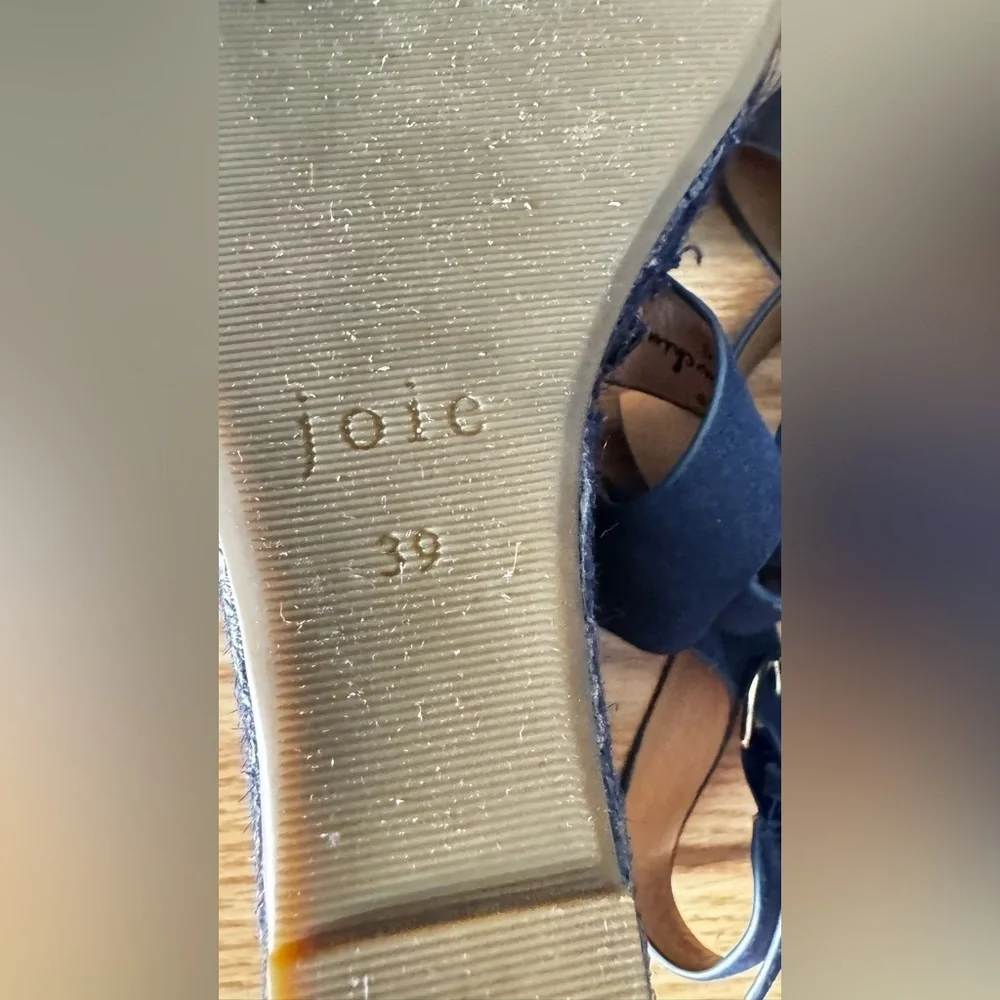 Joie Kaelyn Espadrille Wedge Ankle Strap Open Toe Blue cloud straps Sandal 39